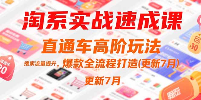 淘系实战速成课，直通车高阶玩法，搜索流量提升，爆款全流程打造(更新7月-云网创