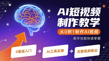 AI短视频制作教学，从0到1制作AI视频-云网创