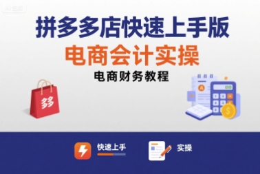 拼多多店快速上手版电商会计实操-电商财务教程-云网创