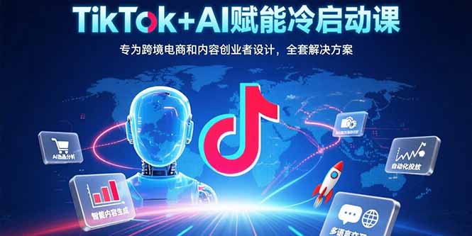 TikTok+AI赋能冷启动课：专为跨境电商和内容创业者设计，全套解决方案-云网创