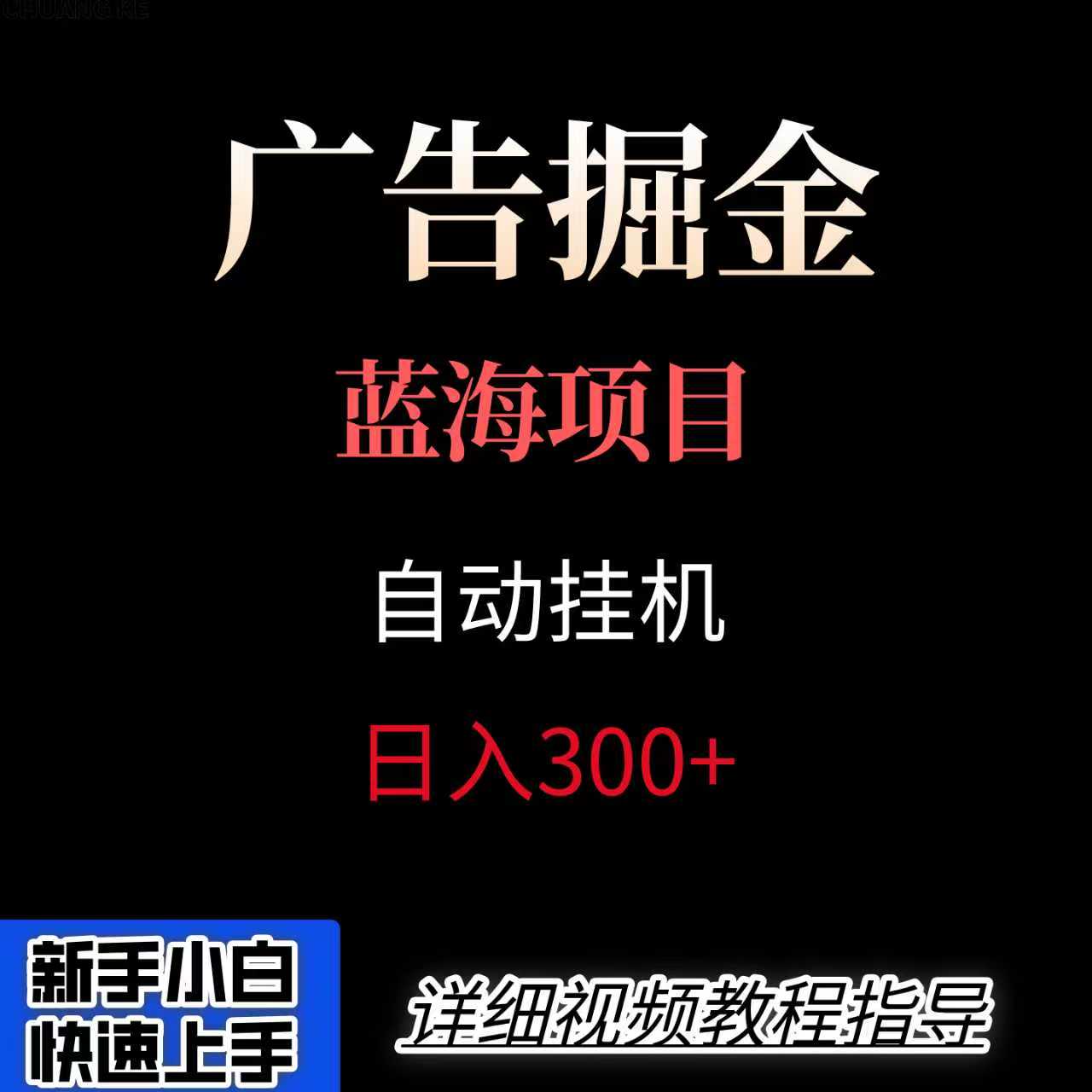 广告自动挂机掘金项目，小白轻松入手，迈出实现副业收入大于主业收入的一步-云网创