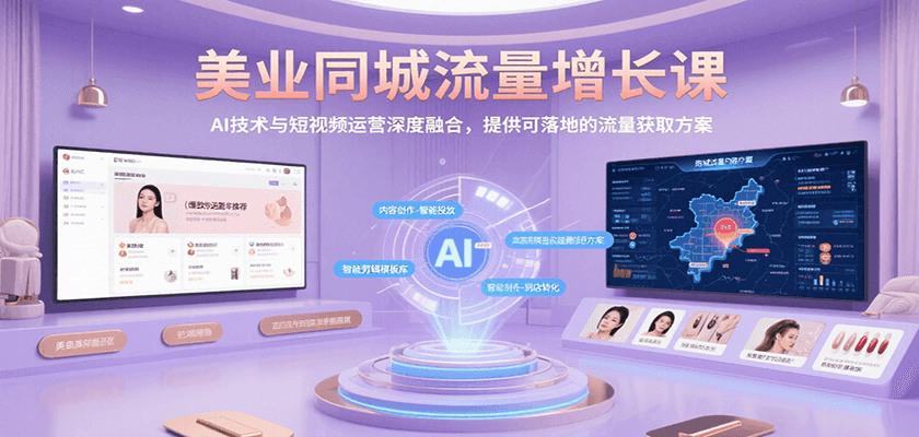 美业同城流量增长课，AI技术与短视频运营深度融合，提供可落地的流量获取方案-云网创