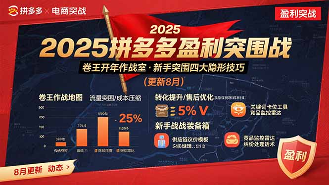 2025拼多多盈利突围战：卷王开年作战室，新手突围四大隐形技巧(更新8月-云网创