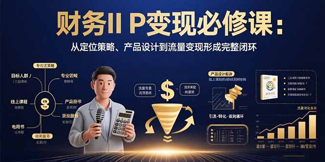 财务IP变现必修课：从定位策略、产品设计到流量变现形成完整闭环-云网创