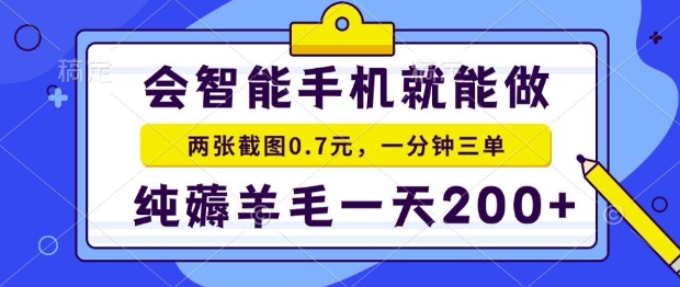 2025年零撸手机项目，二十秒一单，纯薅羊毛，一天200+做就有【揭秘】-云网创