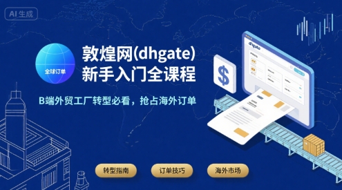 敦煌网(dhgate)新手入门全课程，B端外贸工厂转型必看，抢占海外订单-云网创