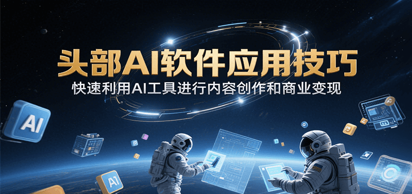 头部AI软件应用技巧，快速利用AI工具进行内容创作和商业变现-云网创