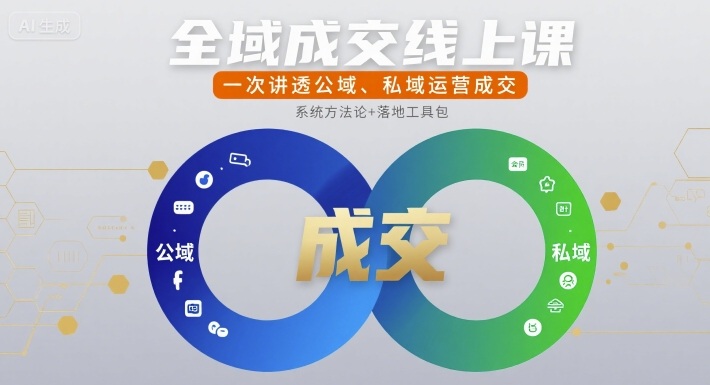 全域成交线上课，一次讲透公域、私域运营成交-云网创