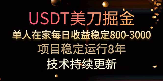 USDT美刀掘金，单人每日收益800-3000，稳定运行8年-云网创