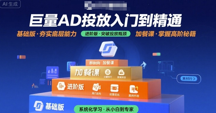 巨量AD投放入门到精通，基础版+进阶版+加餐课-云网创