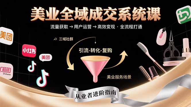 美业全域成交系统课程：帮助美业从业者打通从流量获取到高效变现全流程-云网创