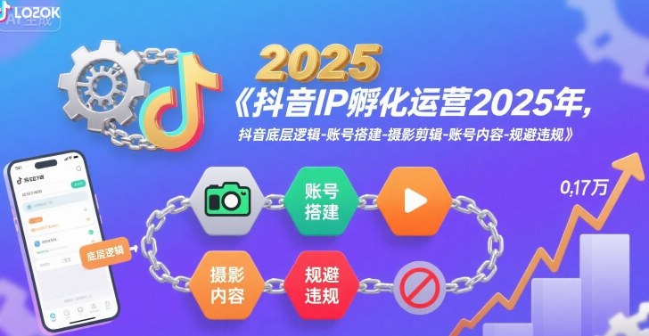 抖音IP孵化运营2025年，抖音底层逻辑-账号搭建-摄影剪辑-账号内容-规避违规-云网创