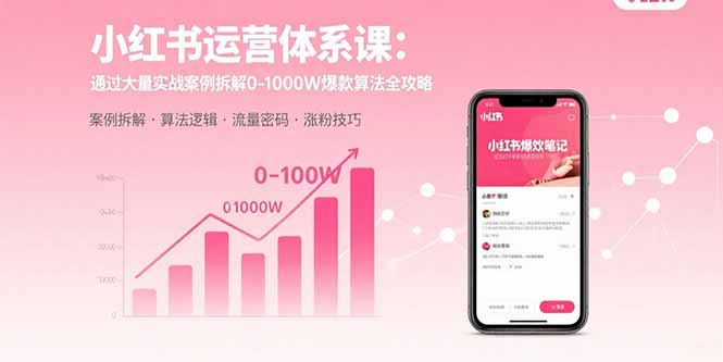 小红书运营体系课：通过大量实战案例拆解0-1000W爆款算法全攻略-云网创