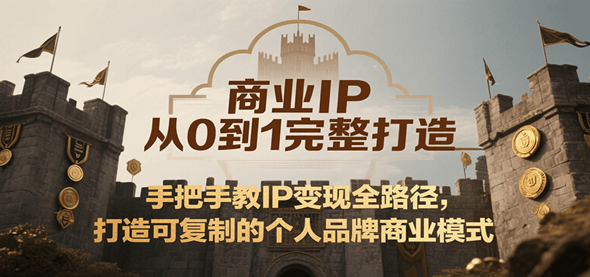商业IP从0到1完整打造，手把手教IP变现全路径，打造可复制的个人品牌商业模式-云网创