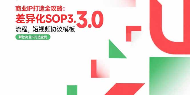 商业IP打造全攻略：差异化SOP3.0流程，短视频协议模板，婚恋项目实战案例-云网创