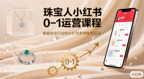 珠宝人小红书0-1运营课程，掌握珠宝行业的小红书多种账号玩法-云网创