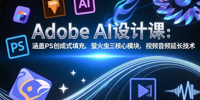 Adobe AI设计课：涵盖PS创成式填充，萤火虫三核心模块，视频音频延长技术-云网创