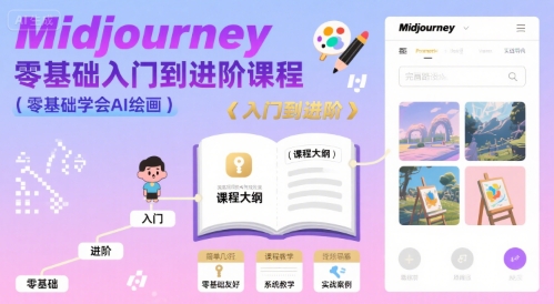 midjourney零基础入门到进阶课程，零基础学会AI绘画-云网创