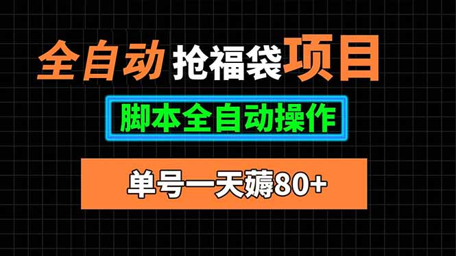 全自动抢福袋项目，单号一天80+脚本全自动操作-云网创