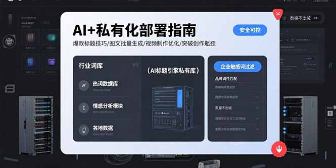 AI+私有化部署指南 爆款标题技巧/图文批量生成/视频制作优化/突破创作瓶颈-云网创