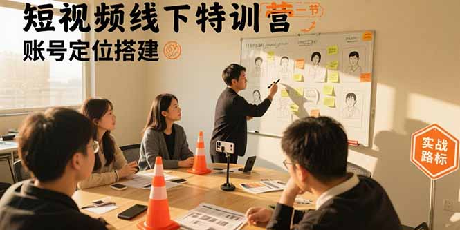 短视频线下特训营：账号定位搭建/口播号拍摄剪辑/直播间流量入口/变现实战-云网创