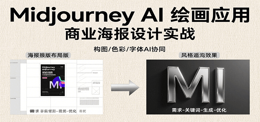 Midjourney AI绘画应用，关键词指令解析、漫画头像制作、海报设计、3D人物生成等-云网创