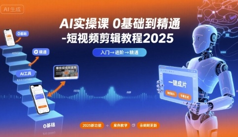 AI实操课0基础到精通-短视频剪辑教程2025-云网创