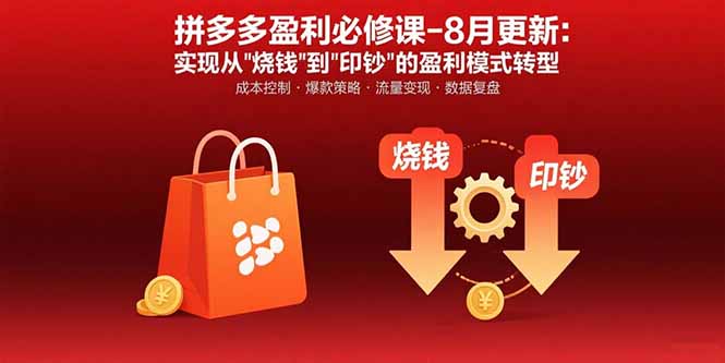 拼多多盈利必修课-8月更新：突破运营瓶颈 实现从烧钱到印钞的盈利模式转型-云网创
