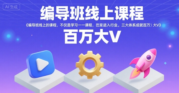 编导班线上课程，不仅是学习一门课程，更是进入一个行业，三大体系成就百万大V-云网创