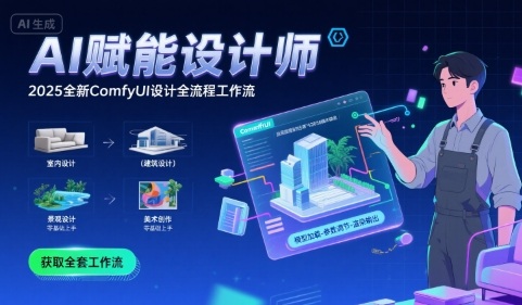 AI赋能设计师， 2025全新comfyui设计全流程工作流 ，室内-建筑-景观-美术，零基础直接上手-云网创
