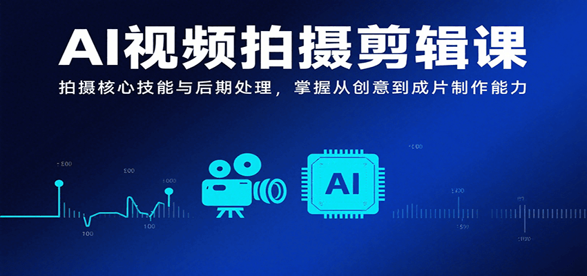 AI视频拍摄剪辑课，拍摄核心技能与后期处理，掌握从创意到成片制作能力-云网创