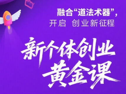 新个体创业黄金课：道法术器四维抢占2025红利-云网创