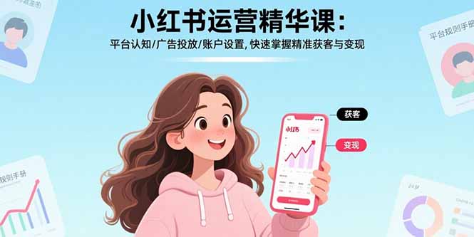 小红书运营精华课：平台认知/广告投放/账户设置,快速掌握精准获客与变现-云网创