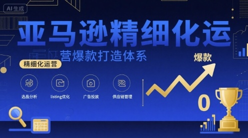 亚马逊精细化运营爆款打造体系，视频课+全套资料文档-云网创