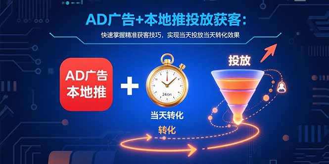 AD广告+本地推投放获客：快速掌握精准获客技巧，实现当天投放当天转化效果-云网创