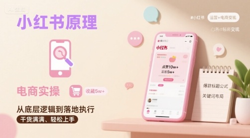 小红书原理以及详细实操流程，小红书电商教程-云网创