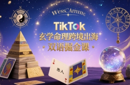 TikTok玄学命理跨境出海双语掘金课，手把手教你用命理知识精准直击海外用户痛点-云网创