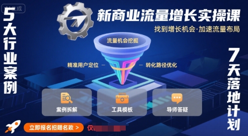 新商业流量增长实操课，找到增长机会，加速流量布局-云网创
