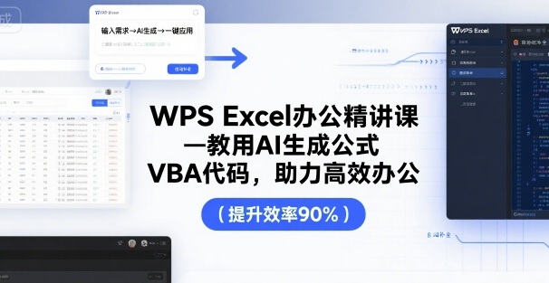 WPS Excel办公精讲课，教用 AI 生成公式，VBA 代码，助力高效办公-云网创