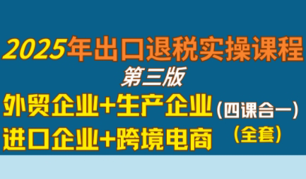崔sir·出口退税实操-外贸企业+生产企业+跨境电商+进口企业(四课合一)-云网创