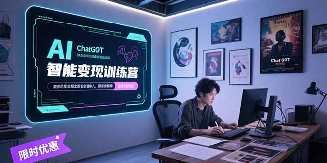 AI智能变现训练营，ChatGPT写作变现，电影解说制作，图文带货方法论-云网创