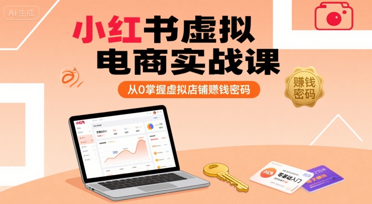 小红书虚拟电商实战课，从0掌握虚拟店铺賺钱密码(更新)-云网创
