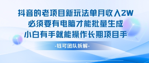 老项目新玩法单月收入2W小白有手就能操作长期项目-云网创
