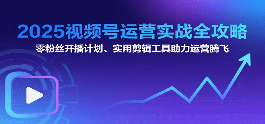 2025视频号运营实战全攻略：零粉丝开播计划、起号到到变现思维逻辑方法-云网创