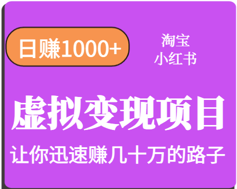淘宝OR小红书虚拟变现，日赚1000+，多账号操作年收入几十W不等-云网创