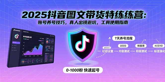2025抖音图文带货特练营：账号养号技巧，真人出镜避坑，工具使用指南-云网创