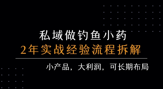 私域做钓鱼小药 每单利润3张+ 详细流程拆解-云网创