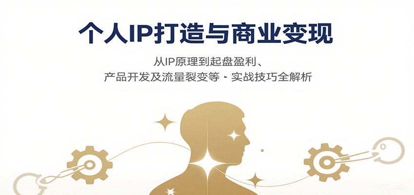 个人IP打造与商业变现，从IP原理到起盘盈利、产品开发及流量裂变等实战技巧全解析-云网创