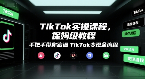 TikTok实操课程，保姆级教程，手把手带你跑通TikTok变现全流程-云网创