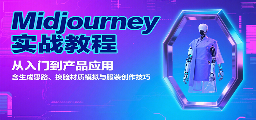 Midjourney实战教程：从入门到产品应用，含生成思路、换脸材质模拟与服装创作技巧-云网创